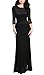 REPHYLLIS Women's Retro Floral Lace Vintage Bridesmaid Wedding Long Dress(S,Black)
