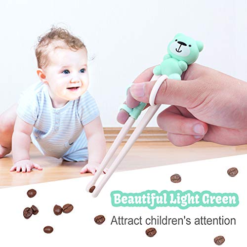 Training Helper Chopsticks Stainless Steel Spoon, Fork and Case Set for Children Kids