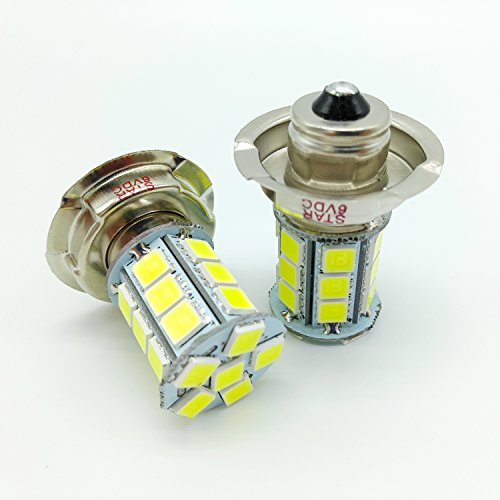 2 X 6V 24 SMD Motorbike Motorcycle P26S LED Bulbs Headlight Car Lamp For Scooter Moped White 