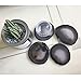 AMOYSTONE Natural Black Agate Coasters Set of 4 Agate Stone Sciles Handmade Coasters for Coffee Table Desk Cup, Small 3-4