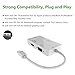 CableDeconn Gold Plated Mini Displayport (Thunderbolt Port Compatible) to Hdmi/dvi/vga 3-in-1 Adapter for Apple MacBook Air Pro Hdmi Port Supporting 4kx2k Resolution White