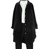 Minibee Women's Corduroy Shirt Coats Long Sleeve Button Down Blouses Tops with Pockets