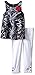 Calvin Klein Little Girls' Printed Georgette Tunic with White Leggings, Black/White, 6