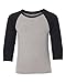 Next Level Big Boy's 3/4-Sleeve Rib-Knit T-Shirt_XS_Black/Dark Heather Gray