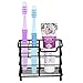 BasicForm Stainless Steel Toothbrush Holder - Toothpaste Stand Holder for Bathroom, Black