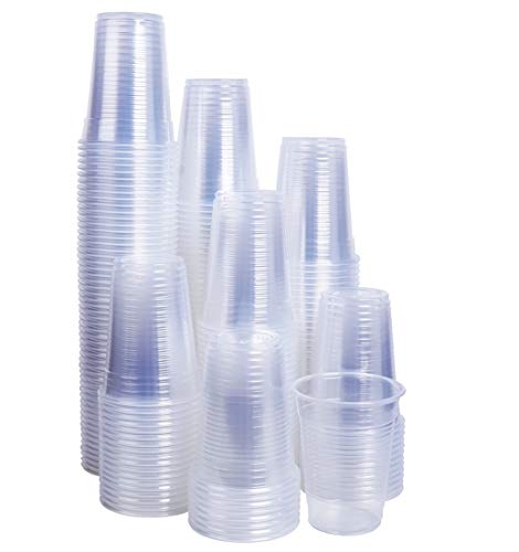 TashiBox 7 oz Clear Plastic Disposable Cold Drink Party Cups (200 Count)