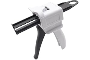 MISEMIKO Dispenser Gun 50ml Dental Impression Mixing Dispenser Dispensing Gun 1:1/2:1 Ratio, Manual Dual Cartridge Applicator Gun (1:1/2:1)