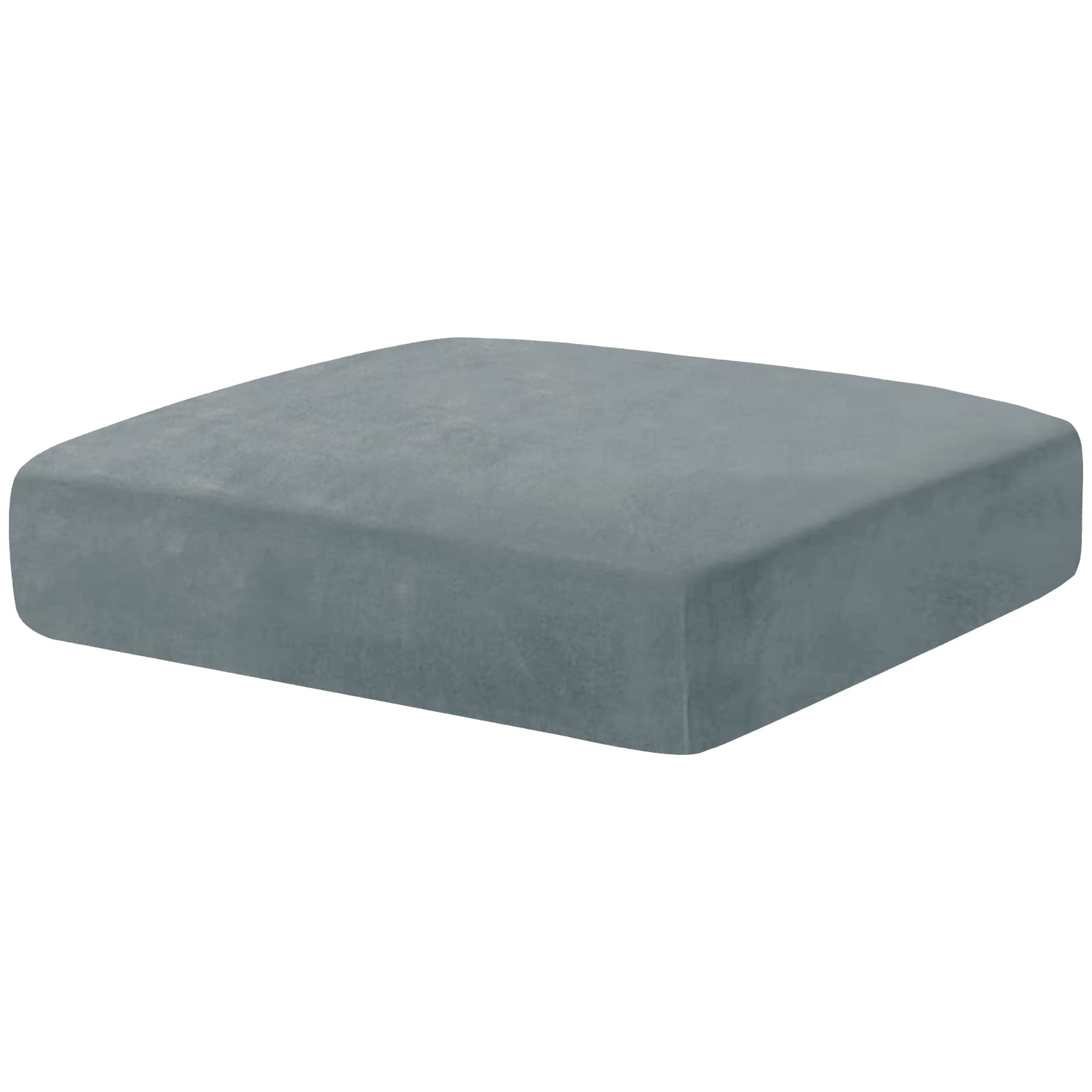 CHELZEN Velvet Sofa Seat Cushion Cover, Stretch Sofa Cushion Slipcovers, Couch Cushion Covers, Replacement for Individual Cushion Furniture Protector (1 Seater, Dusty Blue)