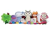 Kimochi Mini Set of 7 Bug, Huggs, Bella Rose, Cat, Dove, Clover and Cloud Plush 6-inch