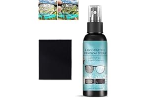 FIONEL 2023 New Upgrade Recipe Lens Scratch Removal Spray,scratch remover for sunglasses, Lens Scratch Remover, Glasses Lens Cleaning Spray for Sunglasses Screen Cleaning Tool (1pcs+ glasses cloths)