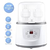 Baby Bottle Warmer Bottle Sterilizer 4-in-1 Smart Bottle Warmer and Baby Food Heater for Breast Milk Or Formula with LCD Real-time Display Fast Warming and Accurate Temperature Control