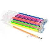 48 X Gel Color Pens Refills, YONGER Gel Ink Glitter Pens Refills Art Markers Fine Tip Pen Refills Kit for Kid Coloring Books Drawing 0.1mm
