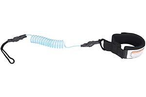 FOCKET Surfboard Foot Leash，Adjustable Ankle Bodyboard Surf Board Coiled，Paddle Leg Rope Board Coiled for Standup Paddle Boarding(Blue)