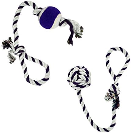 Two Tug of War Dog Knotted Cotton Rope Toys for Interactive Play (Toy Set #1)