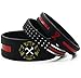 Inkstone 6-pack Firefighters' Thin Red Line Silicone Wristbands - Jewelry Gifts Accessories for Fire Fighters