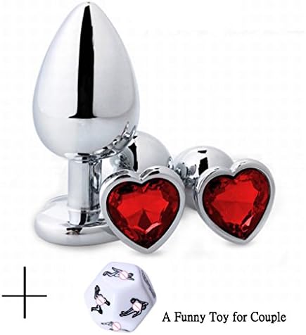 DF7YE 3pcs Stainless Steel Metal A-n-a-l-B-u-t-t-P-l-u-g Diamonds Plated Masturbating for Beginner Advanced User - Rose
