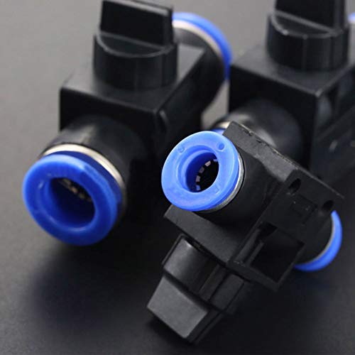 CactusAngui Pneumatic Ball Air Valve Push in Fitting Connector Hose Tube Pipe Speed Joiner 8mm - Thumbnail 6