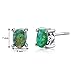 Created Green Opal Stud Earrings Sterling Silver Oval Shape 1.50 Carats