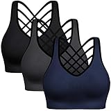Women's Medium Support Strappy Sports Bra for Girls Ladies Running Gym Athletic