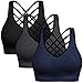 Women's Medium Support Strappy Sports Bra for Girls Ladies Running Gym Athletic