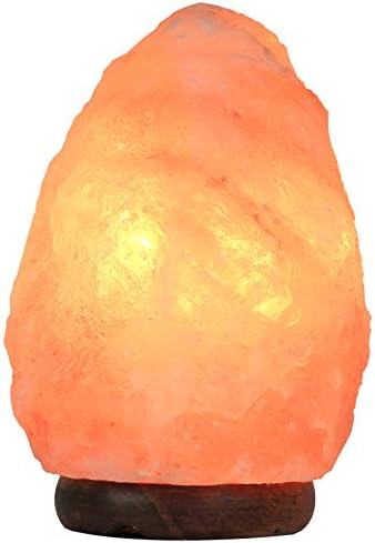 Aiersha Himalayan Glow Crystal Natural Salt Lamp with Genuine Neem Wood Base/Bulb and Dimmer Control (6-8-Inch, 5-7 lbs)