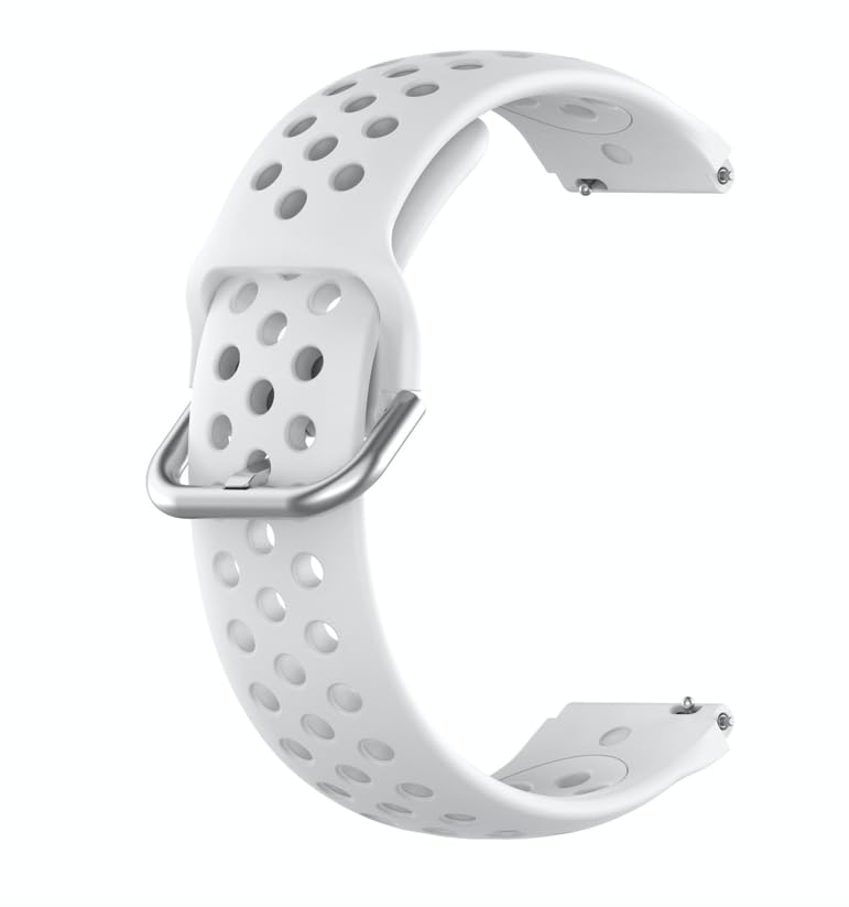 Panda Bobo 20mm Replacement Strap with Air holes Silicone Quickfit Wristband… (White)