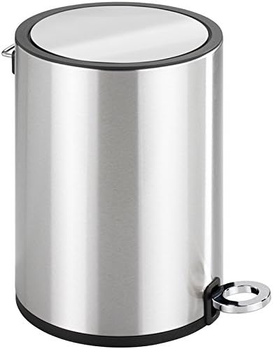 Wenko 22713100 Cosmetic Pedal Bin Monza Easy Close stainless steel glossy, cosmetic bucket, trash can with soft close