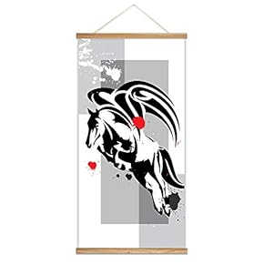 Hanging Poster with NO Mangetic Wood Frames Ink Abstract Animals Home Wall Canvas Prints Ready to Hang - 18"x36"