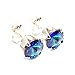 925 Sterling-silver stud earrings expertly made with Bermuda Blue crystal from SWAROVSKI for Women.