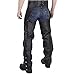 Viking Cycle Leather Chaps - Plain Motorcycle Leather Chaps for Men (Medium)