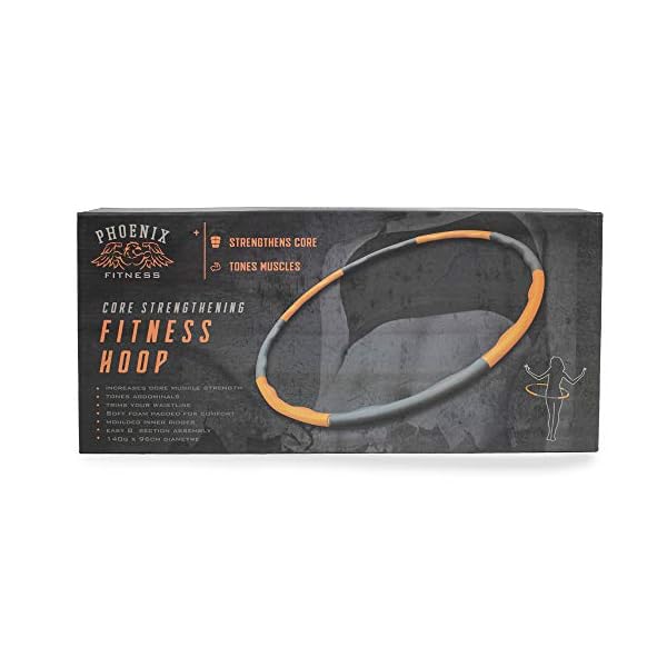 Phoenix Fitness Weighted Hula Hoops for Adults Fitness & Weight Loss Fitness Hula Hoop Ring Core Strength & Exercise 8…