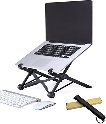 Foldable Adjustable Notebook Holder Laptop Stand For Desk Adjustable Portable Cooling Lightweight Compact Universal Fit for PC Macbook Computer Black