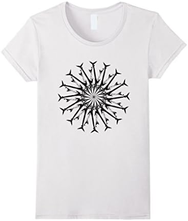 Womens Swordfish Mandala T-Shirt || Deep Sea Fishing Small White