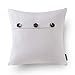 Phantoscope Farmhouse Throw Pillow Covers Triple Button Vintage Linen Solid Decorative Pillow Cover for Couch Bed and Chair Off White, 18 x 18 inches 45 x 45 cm, Pack of 2