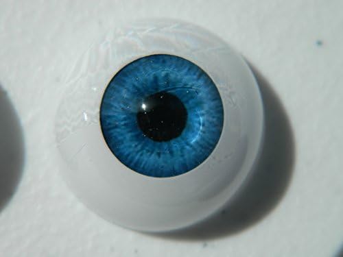 26mm Pair of Realistic Life Size Acrylic Half Round Hollow Back Eyes for Halloween Props, Masks, Dolls or Bears Light Blue FB011