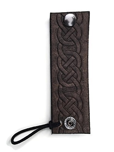 Amazon Com Hand Tooled Celtic Knot Black Leather Hair Tie Handmade