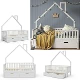 VitaliSpa Noemi House Bed White 70x140 cm with 2 Drawers for Kids view 4