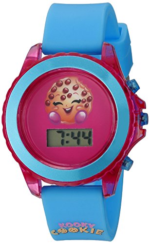 Shopkins Girl's Quartz Plastic and Silicone Casual Watch, Color:Blue (Model: KIN4034)