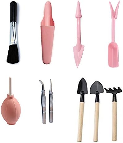 YUMMAYEE Indoor Miniature Fairy Garden Plant Care Miniature Planting Gardening Tool Set Mini Garden Hand Tools Transplanting Tools Succulent Tools