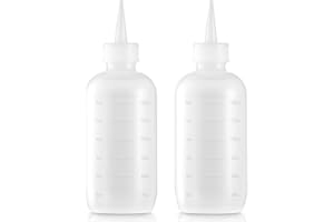 BAR5F 6-Ounce Applicator Bottles for Hair Color, Squeeze Bottle with Measuring Scale, Scalp Oil Perm Treatment, Translucent (Pack of 2)
