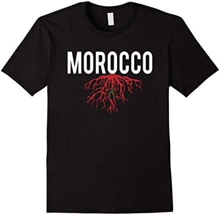 Mens Morocco Roots T-Shirt Morocco Flag XL Black