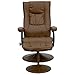 Flash Furniture Rachel Contemporary Multi-Position Recliner and Ottoman with Wrapped Base in Palimino LeatherSoft