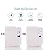 USB Wall Charger, PUJIN 2-Pack 24W 2.4Amp Dual Port Quick Charger Plug,Portable Travel Wall Charger with Foldable Plug for iPhone, Samsung, LG, HTC, Huawei, Moto, Sony and More