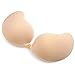 Adhesive Bras, Invisible Bra, Strapless Self Adhesive Reusable Padded Invisible Bra Backless Silicone Push-up Bras for Women (C, Beige)