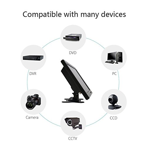 ATian 8-inch TFT LCD 1024x768 High Resolution Color Screen Video Monitor CCTV Monitor Security Monitor with Remote Control & VGA/BNC/AV/HDMI Input for PC & Cameras & Home Security, etc.