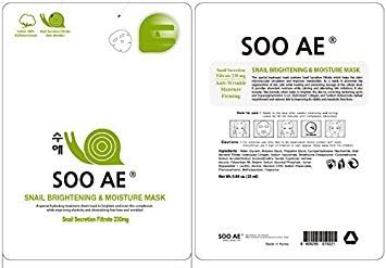 Soo Ae Snail Collagen Brightening and Moisture Mask, 5 Count