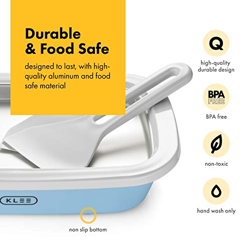 Klee 3-Piece Instant Ice Cream Maker Pan with Ice Cream Spade, Scraper and Recipes