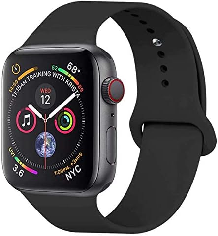 GIPENG For Apple Watch Strap 38mm 40mm 42mm 44mm, Soft Silicone Classic Sport Replacement Watch Band for iWatch Series 4, Series 3, Series 2, Series 1, Size S/M, M/L