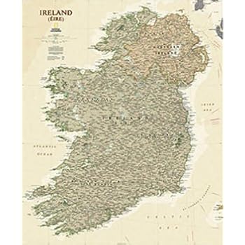 France Belgium and The Netherlands Executive Laminated National Geographic Reference Map
