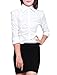 Allegra K Lady Chic Point Collar Long-sleeved Button Down Ruched Shirt medium white